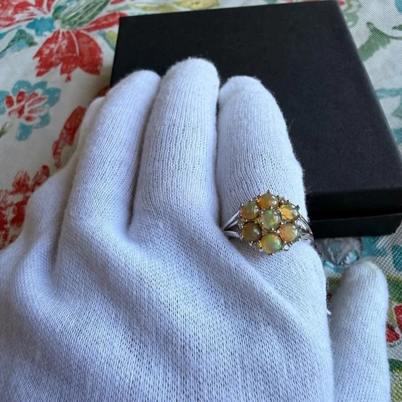 Ethiopian Opal Sterling silver ring